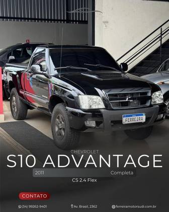 CHEVROLET S10 2.4 MPFI ADVANTAGE 4X2 CS 8V FLEX 2P MANUAL CHEVROLET S10 2.4 MPFI ADVANTAGE 4X2 CS 8V FLEX 2P MANUAL